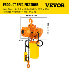 VEVOR Paranco Elettrico a