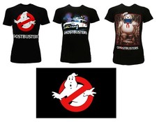 T-shirt Ghostbusters originali maglia maglietta Marshmallow Ecto-1 Logo nera
