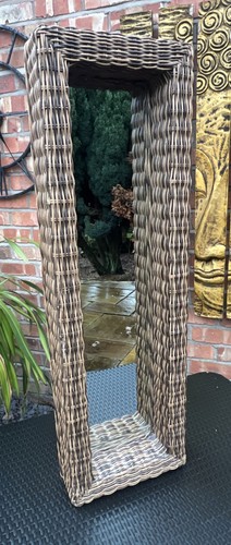 Specchio alto vimini rattan