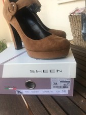 Scarpe donna marroni camoscio con tacco alto numero 38 della SHEEN