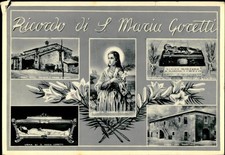 Cartolina fotografica reale d'epoca di Santa Maria Goretti memoriale Italia 1956