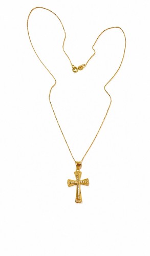 Collana con croce 45cm oro - croce, in