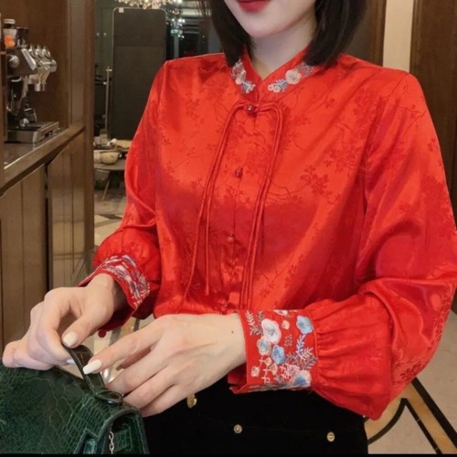 Camicia donna raso - camicia, ricamata