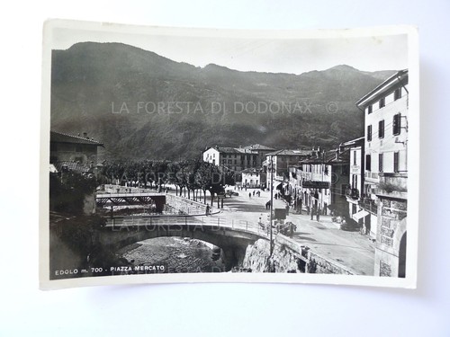 Vecchia cartolina edolo - vecchia, piazza