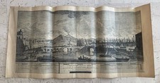 NAPOLI VEDUTA DI PONTE NUOVO CARDON RICCIARDELLI STAMPA ANTICA 100 x 50 cm