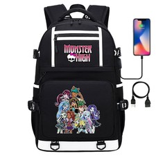 Zaino Anime Monster alta stampa adolescenti borsa scuola USB laptop borse da viaggio