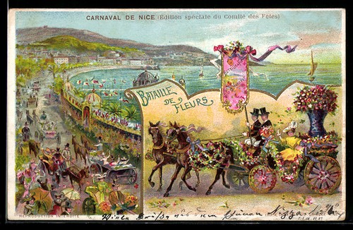 Cartolina nizza carnevale - cartolina, nizza,