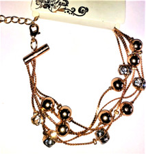 BRACCIALE COLORE ORO CON SFERE E STRASS 