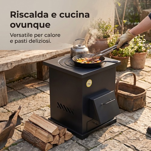 Stufa legna carbone a - a,