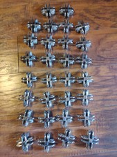 30 PCS CHROME 4 Way Glass Cube Connector Clip 3/16" Tempered Glass Shelf