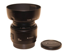 Canon Lens EF 50mm f/1.8 II obiettivo con parasole pacchetto accessori