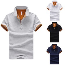 Herren Slim Fit Hemd mit kurzen Ärmeln und Button Down Kragen Style