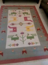 Tappeto Kilim orientale autentico 297cm X 208 cm colori bianco grigio rosso 