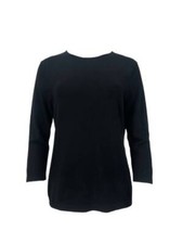 Maglione Nero Con Zip Posteriore Morbido Da Donna 9/15 #119K L NWT