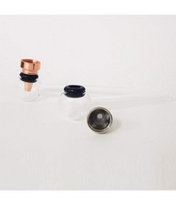 Pipa Pipetta Vetro Trasparente Amsterdam Tabacco Fumo Erba Narghile Pipe Glass