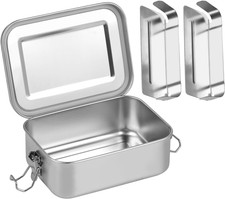 Portapranzo Acciaio Inox – Lunch Box Acciaio 850Ml Con Suddivisione Rimovibile, 