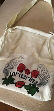 borsa a tracolla fornarina bianca con fiori rossi