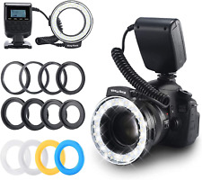 Anello Flash Fotocamera 48 Macro Ring Light Display LCD Controllo Alimentazione