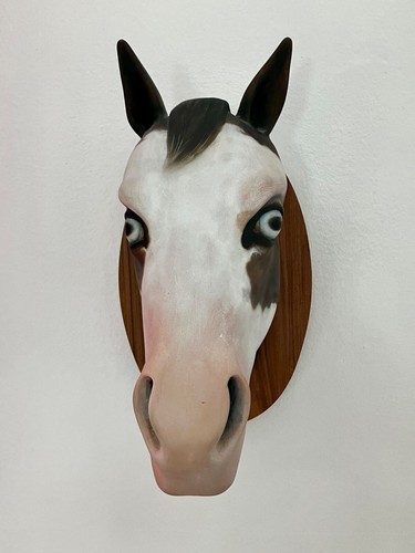 Testa cavallo terracotta - testa, in