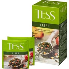 TESS - FLIRT - Tè Verde 25 Bustine in Bustine Foil Fragola + Pesca Bianca Russa