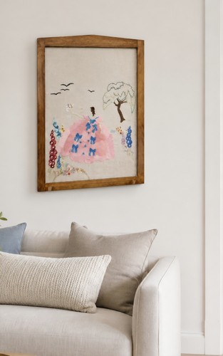 Pannello vintage ricamato - , arte