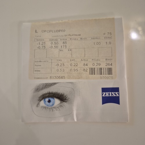 Zeiss lente offilence 6 - sx, 1.6