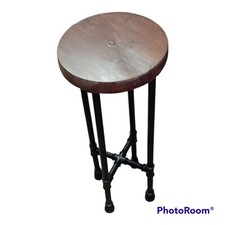 Sgabello In Legno E Ferro