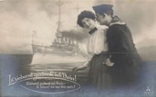 Ak 1.WK Marinaio Con Donna Carta Magia Marino Nave Menta Patriotika