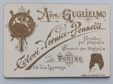 TARGA PUBBLICITARIA FINE'800-PRIMI 900 TORINO FORNITURE FOTOGRAFIA-PITTORI ORIG.