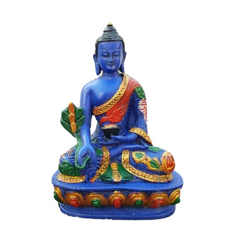 Statua buddha medicina dipinta - statua,