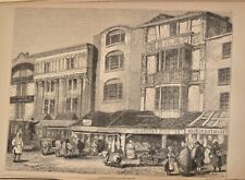 1852 Stampa Antica = LONDON BUTCHER ROW Whitechapel = Londra Old Print