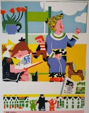 Piet Worm Art Print Bambini Cavallo Giocattolo Libro Vintage M B Z Amsterdam Olanda 1951
