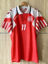 maillot vintage football shirt Danemark Brian Laudrup Hummel Euro 1992 L