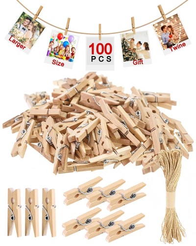 100 mini mollette legno - 100,