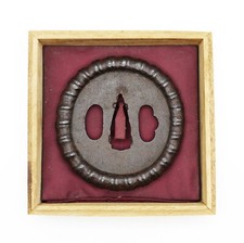 Anello bambù Tsuba spada antica giapponese attacco samurai kataana wakizashi ferro