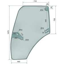 Vetro sportello sinistro per