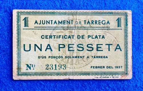 Peseta tàrrega 1937 - 1, *