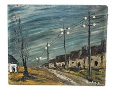 *HH* Antico Quadro Dipinto Olio Su Tavola Vittorio Mandes - Bologna - Paesaggio 