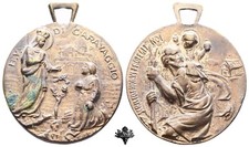 BEATA VERGINE DI CARAVAGGIO e SAN CRISTOFORO Medaglia devozionale