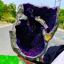 28,88LB Ametista Naturale Geode Quarzo Grappolo Cristallo Esemplare Guarigione