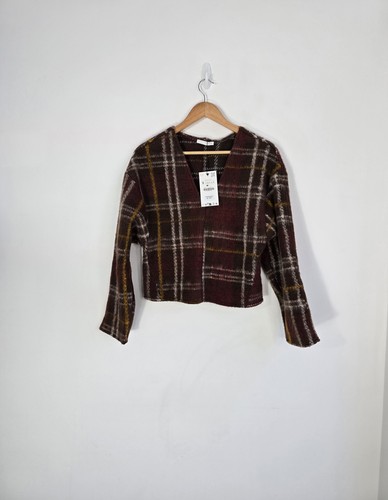 Maglione zara marrone check - zara,