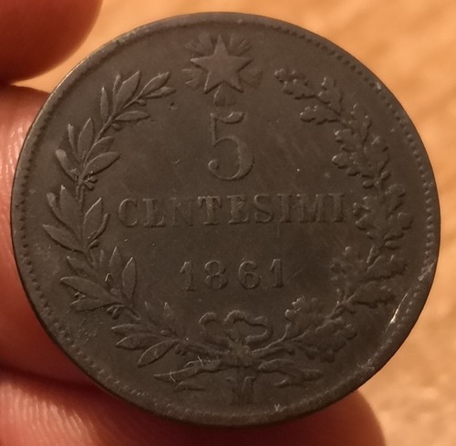 Moneta centesimi 1861 - 5,