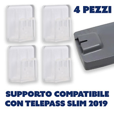 4 Pcs Supporto Telepass con Adesivo Clip Telepass Modello 2019 trasparente