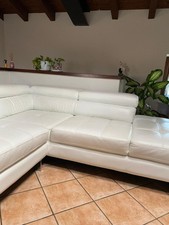 Divano Angolare In Pelle Bianco