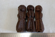 STATUINE SCULTURE IN LEGNO 3 SCIMMIE SCIMMIETTE NON VEDO NON SENTO NON PARLO