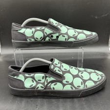 Toms Scarpa Uomo Taglia 10 Alien Verde Nero Glow In The Dark Sneaker UFO