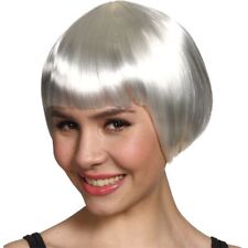 Parrucca Di Carnevale Bianco Caschetto Per Travestimento Costume Vestito Donna