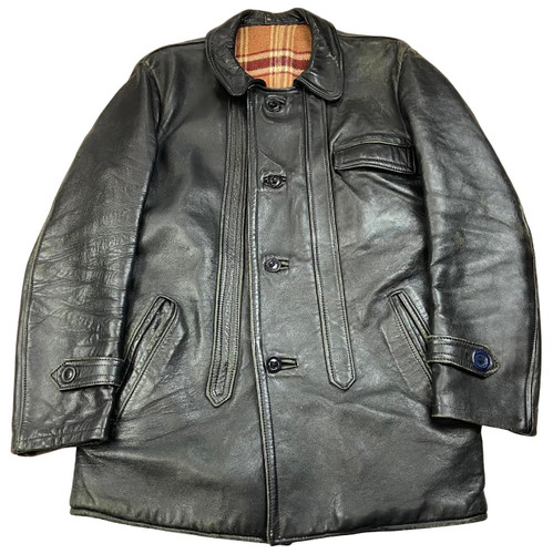 Giacca pelle pesante vintage - giacca,