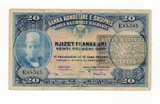 COLONIE E OCCUP. ITALIANE ALL'ESTERO - ALBANIA 20 FRANCHI ORO SOVRASTAMPA 1945