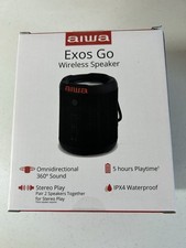 Aiwa Exos Go Altoparlante Bluetooth Wireless - Suono 360°, IPX4 Impermeabile - Nuovo